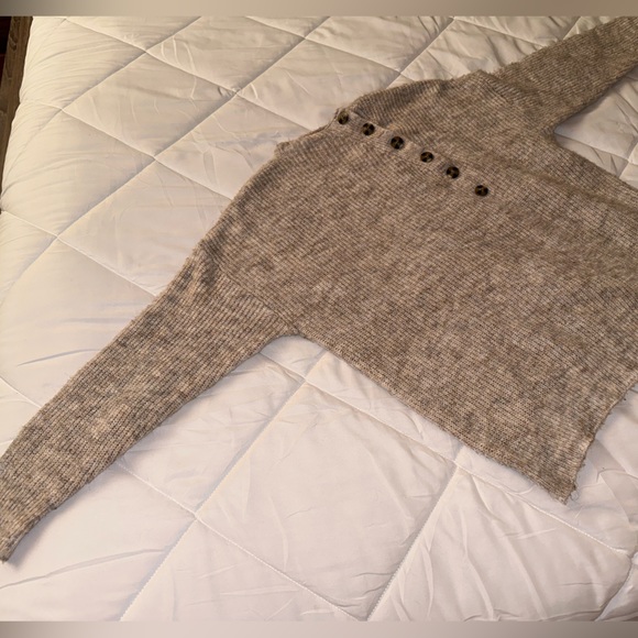 FRNCH Paris La Maille Oatmeal Button Knit Sweater - Picture 4 of 7